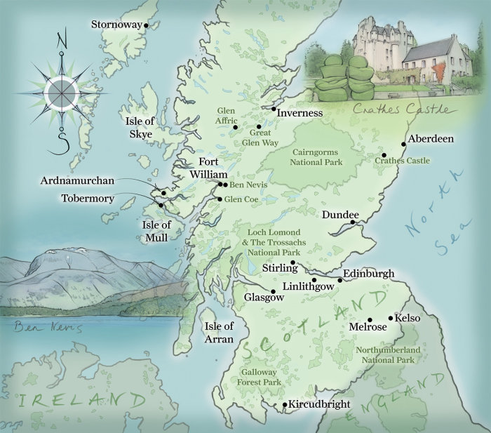 Ben Nevis, Cainrgorms, parc national, boussole, île de Skye, Édimbourg, mer du Nord