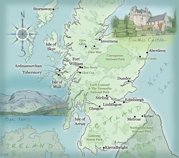 Ben Nevis, Cainrgorms, national Park, compass, Isle of Skye, Edinburgh, North Sea