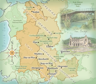Juliet trazó un mapa de las fronteras de Gales para Pavilion Books