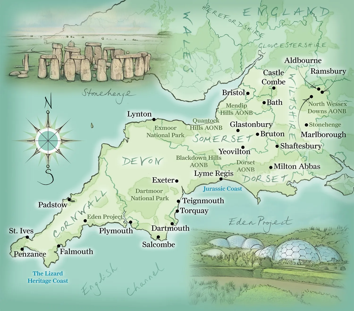 South West map used in Pavillion Books