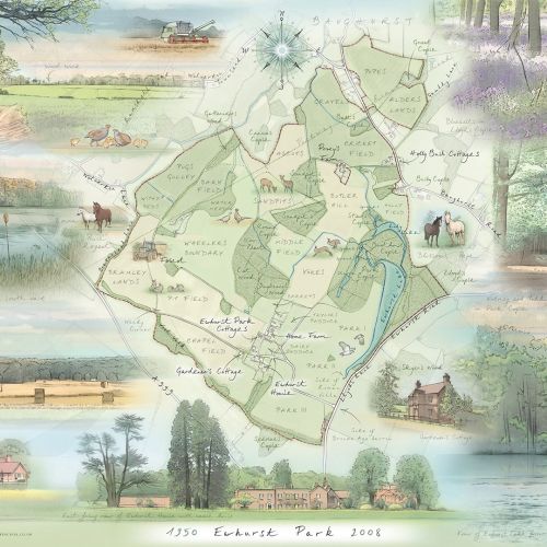 Map showing the Ewhurst Park Estate