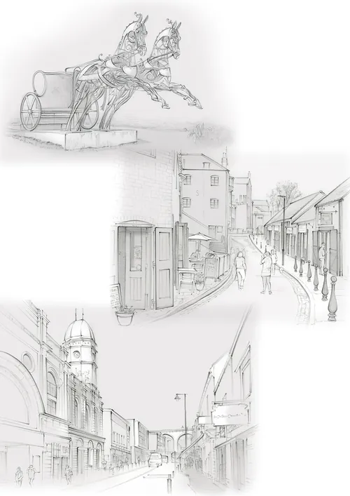 Durham, history, pencil, traditional, Fowlers Yard, North Road, Oriental Museum