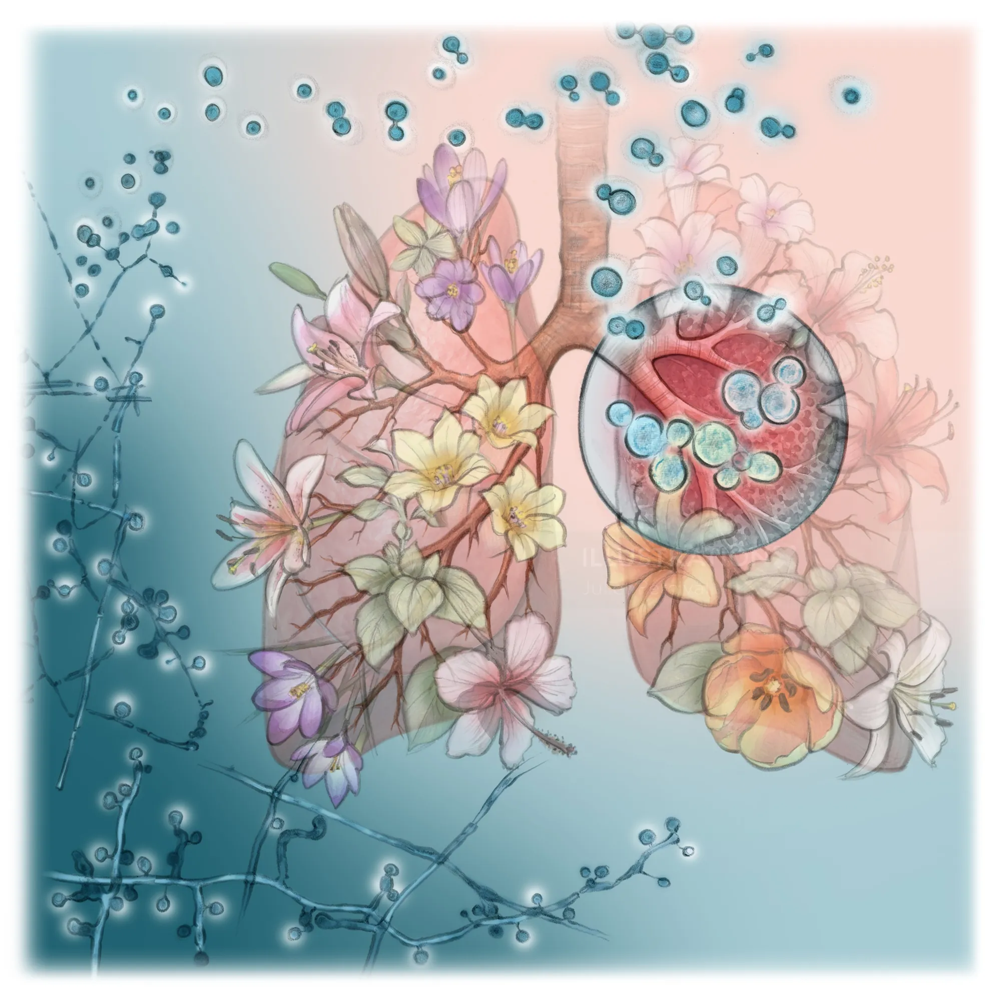 'Ergomyces Africanus' skin cell illustration by Juliet Percival