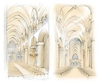 2011: "Durham Cathedral Nave viewing east and west" construction