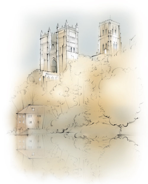 Architectural sketch of Durham Cathedral