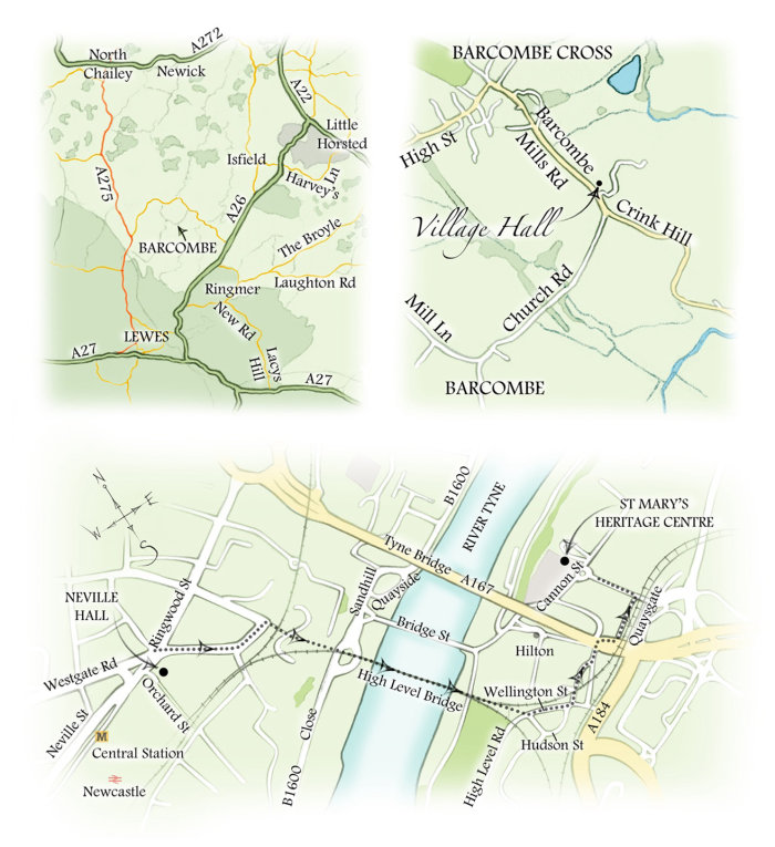 map, Barcombe, Newcastle, wedding stationary, traditional, hand drawn