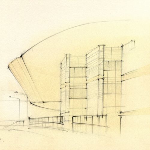 wales, cardiff, travel sketch, architecture, modern, contemporary, Millennium Centre, urban, pencil 