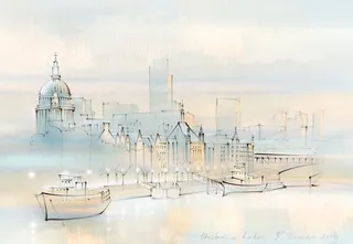 Painting of Christmas vibe in London