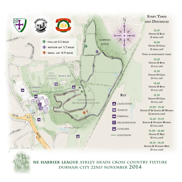 Making a course map for the Durham Harrier League