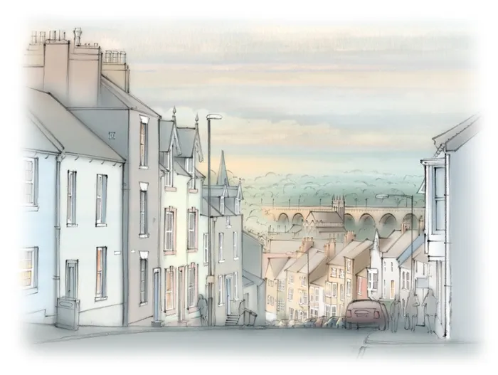 Places & Locations illustration of Claypath, Durham