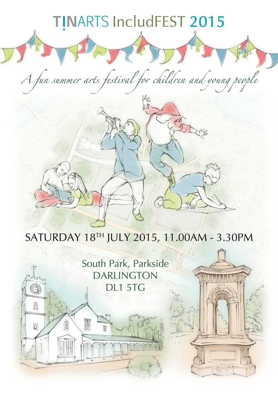 art festival, south park, Darlington, musician, reading, painting, dancing, crafts, clock tower