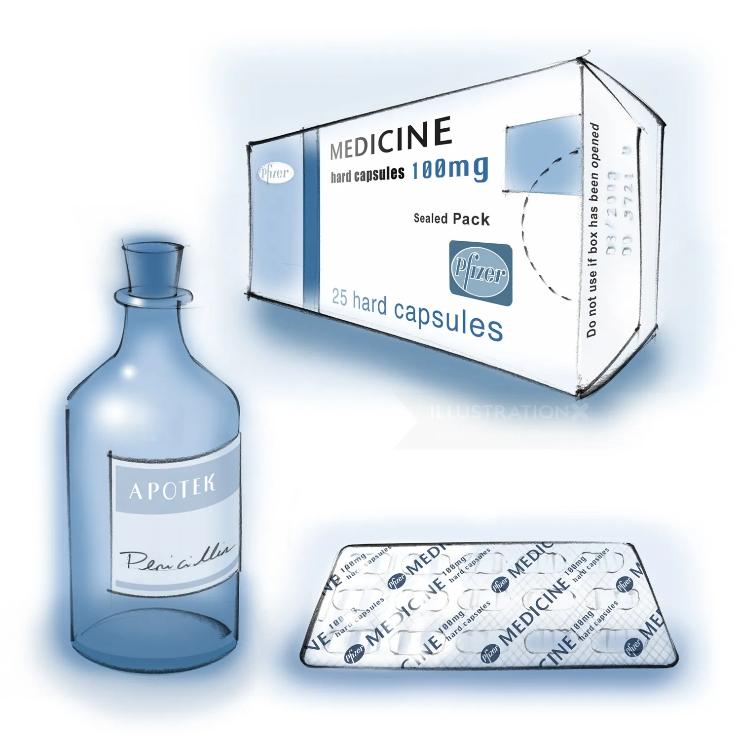 medicine, penecillin, blister pack, capsules, medication, pharmaceutical, tablets, pills