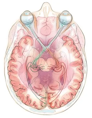 visual pathway, brain, optic nerve, optic radiations, retina