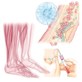 thrombosis, vein, red blood cells, macrophage, blood clot, fibrin