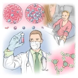 infographic, doctor, patient, blood test