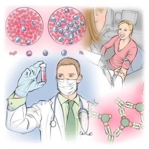 infographic, doctor, patient, blood test