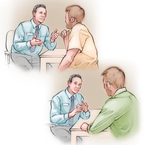 doctor, patient. consult, interview, communicate, male, men, talking