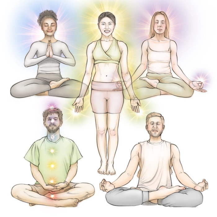 lotus pose, exercise, meditation, figure, male, female,  chakra