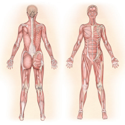 解剖学，肌肉，臀大肌，股直肌，胸大肌，背阔肌，腹直肌