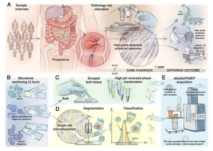 Illustration of colorectal adenoma study design and proteomics analysis steps