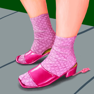 Arte de moda de sandálias de menina