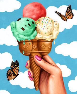Pintura digital de helado. 