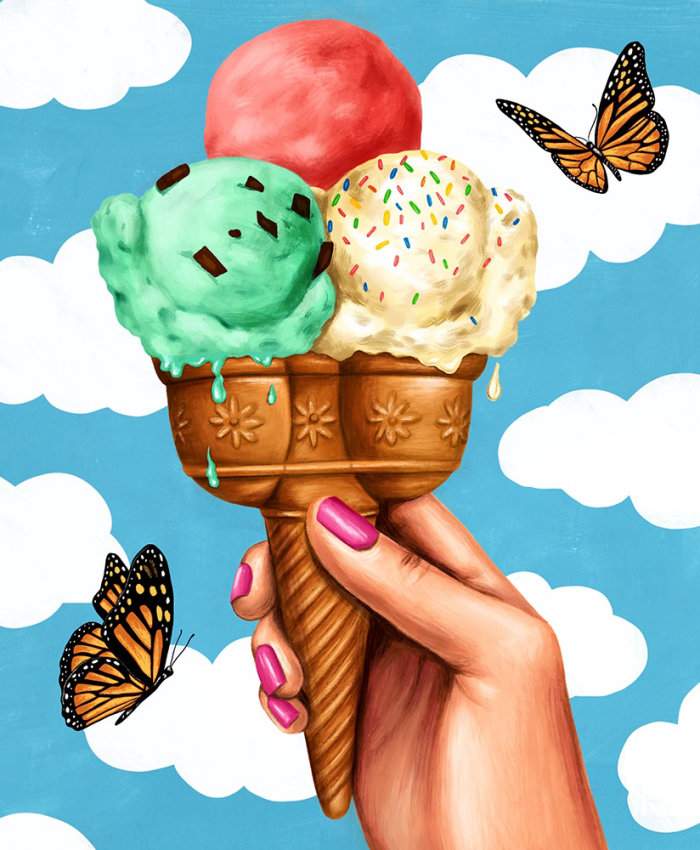 Digital painting of ice cream 