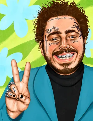 Post Malone portrait art 