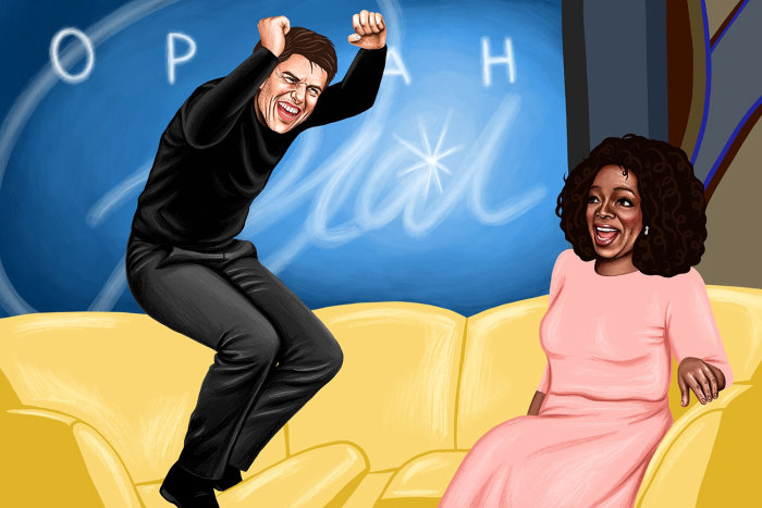 Digital painting of Tom Cruise and Oprah