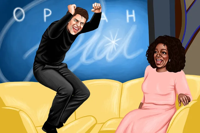 Digital painting of Tom Cruise and Oprah