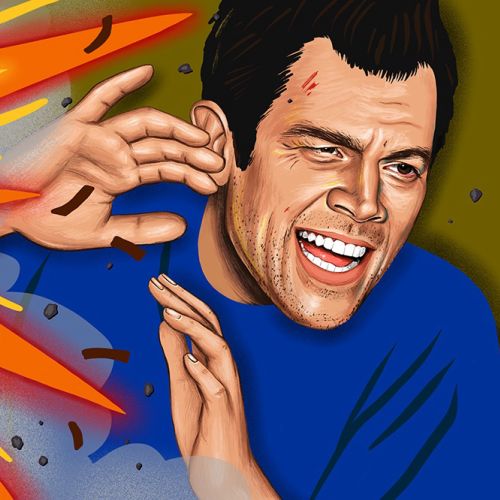 portrait painting of Jonny Knoxville, American actor