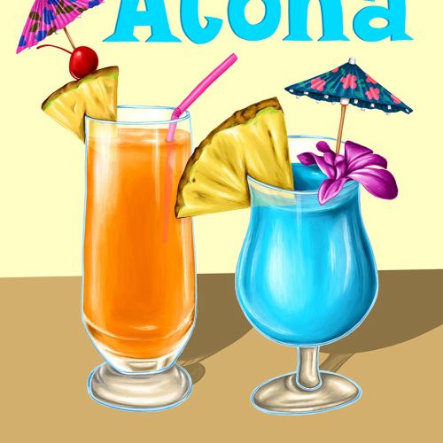 Aloha drink digital painting 