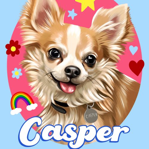 Casper Dog portrait painting