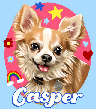 Pintura de retrato de cachorro Casper