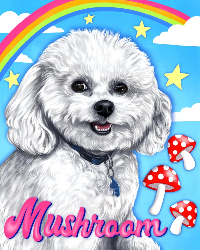 Bichon Frisé dog painting