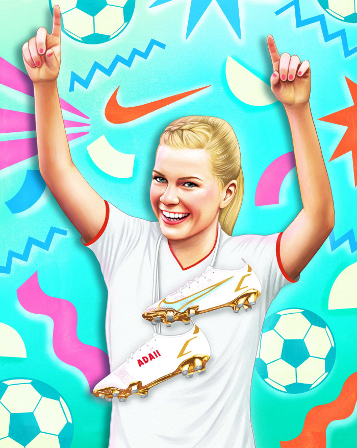 Depicting of a "Ada Hegerberg" for Nike promotion