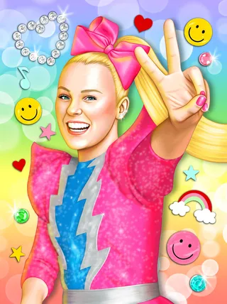 Realistic portraiture of "Jojo Siwa" for Rebel Girls book