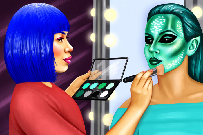 Editorial piece about a makeup artist