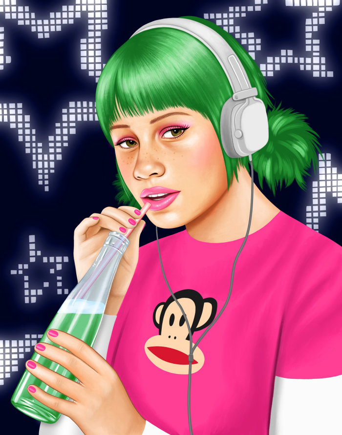 Soda girl commissioned portrait