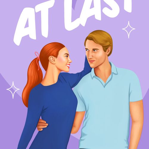 Illustration of a smiling couple looking at each other on a book cover