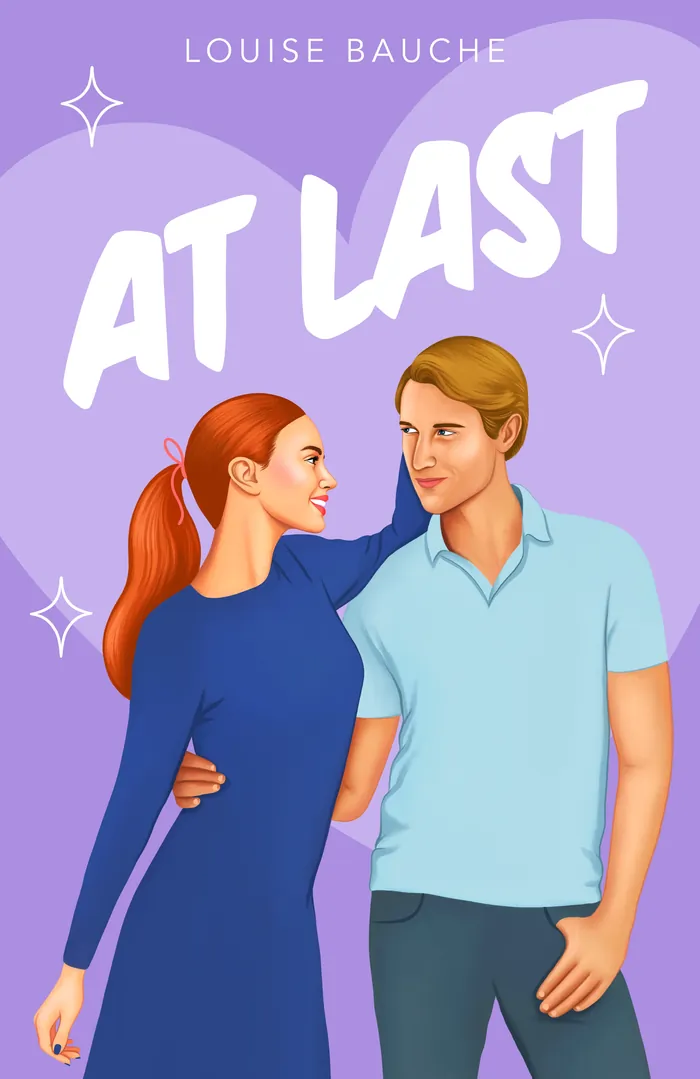 Illustration of a smiling couple looking at each other on a book cover