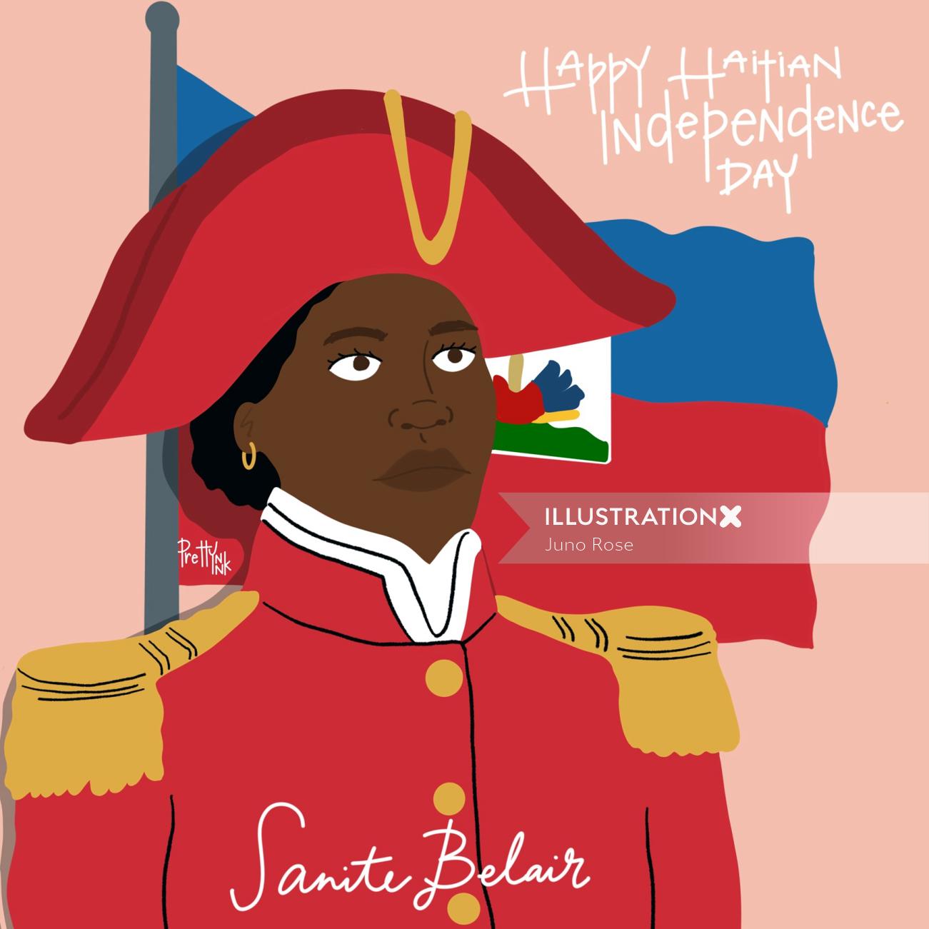 Portrayal of a Sainte Belair. Female Haitian Freedom fighter and revolutionary
