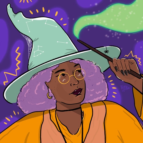 Female Magician portrait illustration