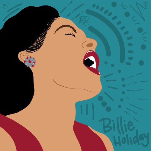 Billie Holiday，美国歌手肖像画