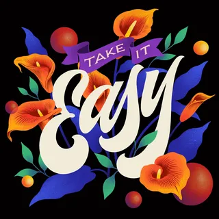 Take it easy digital lettering typography