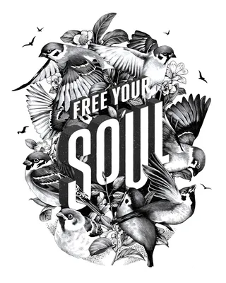 Free your soul hand-lettered art piece from the series ‘Art of Living’.