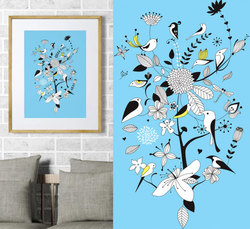 Graphical art of Birds & Branches