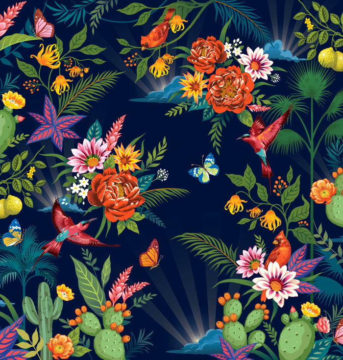 Botanical wallpaper for the Christophe Robin