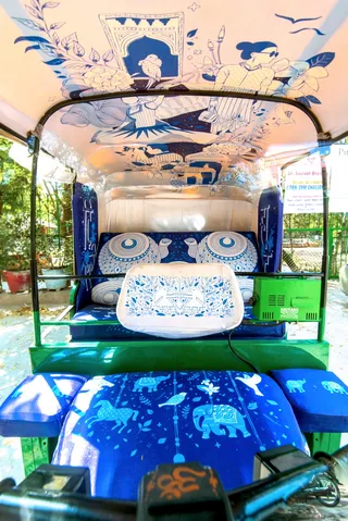 A series of surface graphics created for Delhi Auto rickshaws