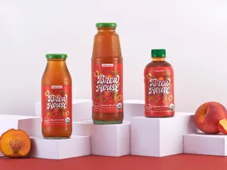 Brewhouse organic iced tea label and illustration